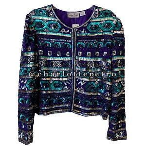 NWT Deadstock • Laurence Kazar Silk Sequin Blazer